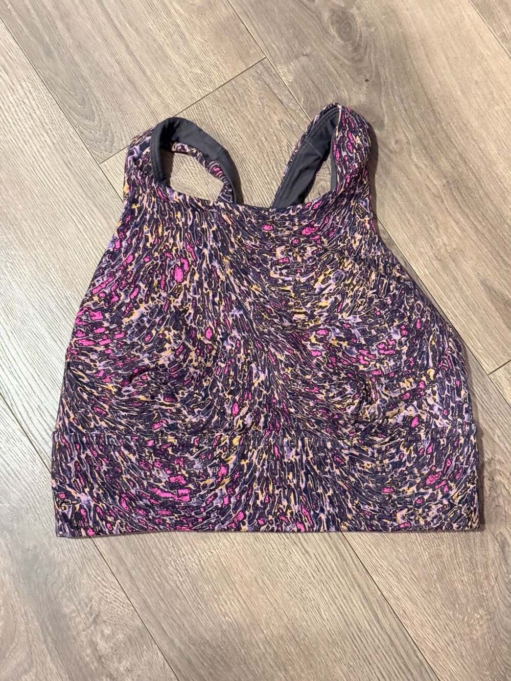 Lululemon High Neck Racerback Sports Bra Multi-Color Print